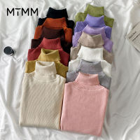 MTM372 ฤดูใบไม้ร่วงและฤดูหนาวเสื้อเกาหลีสลิมภายในคอสูงแขนยาวเสื้อ bottoming เสื้อกันหนาวเสื้อกันหนาวบางน้ำหญิง