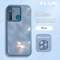 ROAZIC เคสโทรศัพท์ฟิลม์นิรภัยสำหรับเลนส์สำหรับ Realme 5/Realme 5i/Realme 5S/Realme 6i ใสชุบฝาหลังชุบปลอกกันกระแทก TPU นิ่มใส