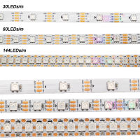 WS2812B WS2815 SK9822 5050 RGB LED Strip pixelsm DC 5V 12V WS2812 Smart Lights Tape IP306567 WhiteBlack Magic Bar