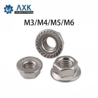 50 Pcs DIN6923 M3 M4 M5 M6 M8 304 Stainless Steel Hexagon Flange Kacang Pink Slip Locking Lock Nut