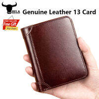 BELA Wallet Men กระเป๋าสตางค์หนังแท้ Trifold Men ใส่บัตรได้ 13 ใบ รับประกันคุณภาพ ใช้งานได้ยาวนาน พร้อมกล่องของขวัญ