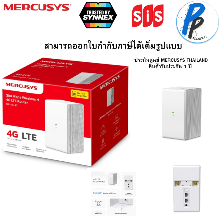 MERCUSYS MB1104G Router 4G LTE Router เราเตอร์ใส่ซิม Wireless N (ใส่