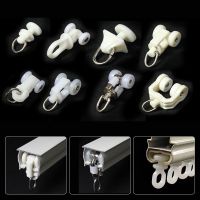 【LZ】 10Pcs/Set Curtain Nano Wheel Straight Curved Track Plastic Hook Wheel Curtain Track Hook Ring Slider Decorative Accessories