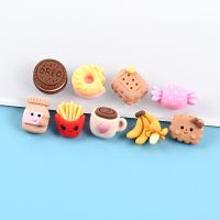 10pcs/set Colorful Cartoon Cute Donut Cookies Fries Artificial Food Flatback Phone Case Diy Accessories