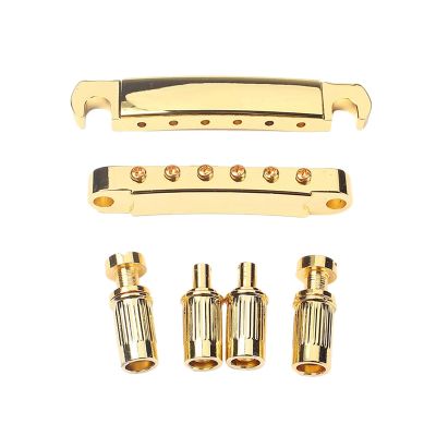 1 Set Gold Plated Guitar Bridge Locking Tune-O-Matic Tom Bridge And Tailpiece Set For Lp Electric Guitar (Gold)