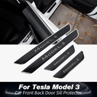 Newest 2022 Tesla Model 3 Y Door Sill Decoration Wrap Cover For Tesla Model 3 2021 Accessories Pedal Protection Strip Modely