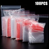 100pcs Transparent Plastic Bags Food Cookie Jewelry Candy Resealable Bag Self Adhesive Sealing Pouch Storage Packaging Bag
