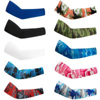 2PCS Unisex Cooling Arm Sleeves Sports Running UV Sun Protection Cover Men Women Outdoor Summer Fishing Cycling Arm Cover Cuff