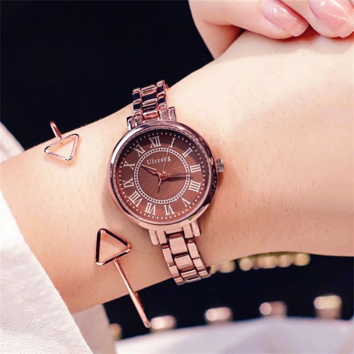 กาแฟย้อนยุคทองสแตนเลสผู้หญิงนาฬิกา-ulzzang-แฟชั่นแบรนด์หญิงนาฬิกาข้อมือลำลอง-roma-ขนาดสุภาพสตรีนาฬิกาควอตซ์