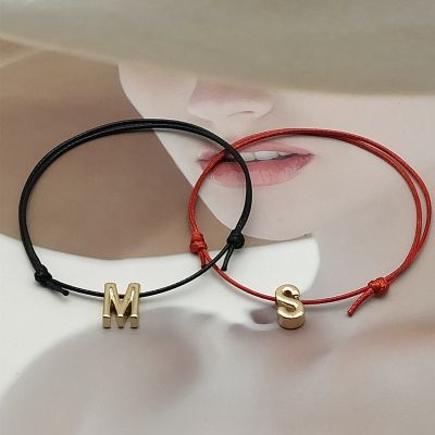 Name Initial Letter Anklets For Women Golen Color Adjustable Lucky Rope Ankle Bracelet Foot Jewelry Accessory Wholesale