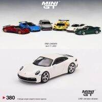 911รถมินิ GT 1:64รุ่นรถ (992) Carrera S โลหะผสมสีขาว-สีขาว #380