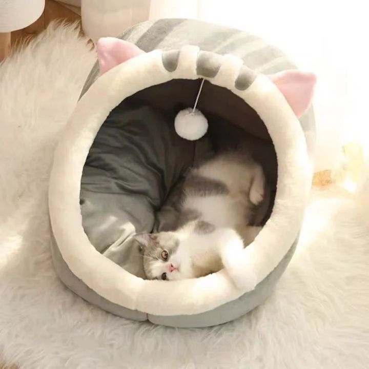 ที่นอนแมว-ที่นอนสัตว์เลี้ยง-โดมแมว-ที่นอนผ้าตุ๊กตา-ขนาด-m
