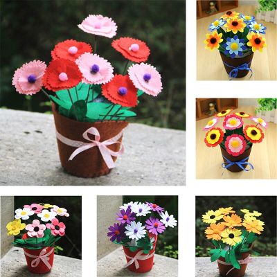 DIY Flower Pot Potted Toys for Children Crafts Kids educational gifts ornaments bonsai flowers making kit sold by set