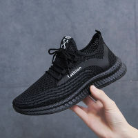 Spot parcel post Spring and Summer New Cotton Shoes Casual Trendy All-Match Flying Sports Mens Shoes Mesh Surface Running Walking Shoes Soft Bottom Non-Slip