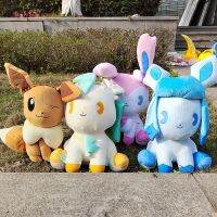 ของเล่นตุ๊กตาโปเกมอนขนาดใหญ่ Eevee Sylveon ตุ๊กตาอนิเมะ Pokémon Plushie ยักษ์ Litten Slowpoke ยัดไส้ของขวัญสำหรับเด็กขนาด45ซม.