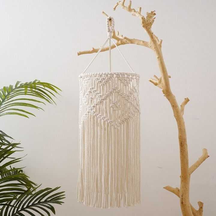 โป๊ะโคมไฟ-macrame-ที่คลุมโคมไฟแขวนสไตล์โบฮีเมียนห้องหอพักการตกแต่งบ้านห้องนอนที่ทันสมัยห้องนั่งเล่นสถานรับเลี้ยงเด็ก