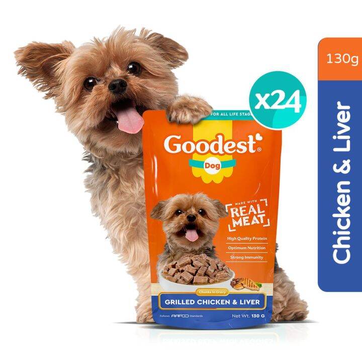 Goodest Dog Grilled Chicken And Liver Pack Of 24 Wet Dog Food Pouch   Bb53e3531cc2047432ae227dcbd91fbd  720x720q80 