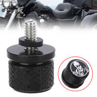 Niahode 1PCS Black Skullสแตนเลสที่นั่งBolt BilletสำหรับHarley Sportster Glide