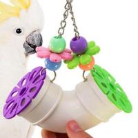 Feng Qi shopFeng Qi shop Pet Toy Parrot Bite Pipe Toy Bird Toy Acrylic Bite String