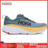 HOKA ผู้ชาย BONDI 8 WIDE (2D) - GOBLIN BLUE/MOUNTAIN SPRING (1127953-GBMS) รองเท้าวิ่งพื้นโฟมที่นุ่มกว่า น้ำหนักเบากว่า ใส่สบาย