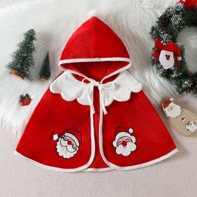 [COD] A generation of childrens new costume boys and girls Claus snow treasure hooded cloak wholesale