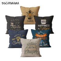 I Love Happy Campers Car Cushion Cover 40/45/50 Linen Throw Pillow Case For Sofa Home Decorative Pillowcase Living Room Decor
