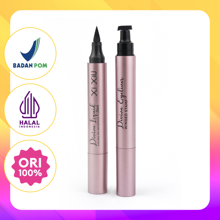 Xi Xiu Divine Liquid Eyeliner Pen Waterproof Eyeliner Pen Stamp Tahan Lama Make Up Mata 