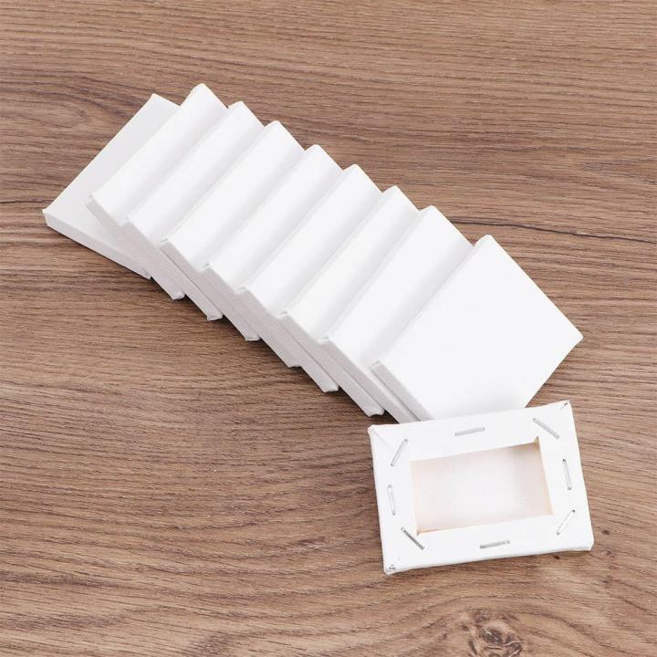 10Pcs Blank White Mini Small Stretched Artist Canvas Art Board Acrylic Oil  Paint