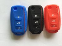 fvdbsdv Folding Flip Remote Silicon Key Cover For VW Tiguan Golf Sagitar Polo MK6 Passat B5 B6 Sharan Seat Leon Toledo Altea Skoda fob