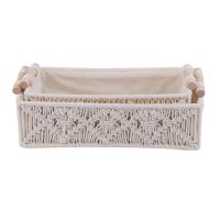 Macrame Storage Baskets Handmade Woven Decor Box Organizer for Countertop Toilet Tank Shelf Cabinet Boho Home Decor