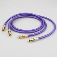 Pair Van den Hul MC-SILVER IT 65 RCA audio interconnect cable with Gold plated RCA plug