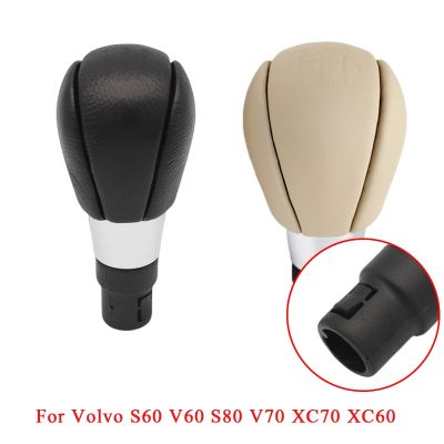 For Volvo S60 V60 S80 V70 XC70 XC60 5/6 Speed Manual Gear Shift Knob Lever Shifter Handle Stick Black Beige Leather Car Styling