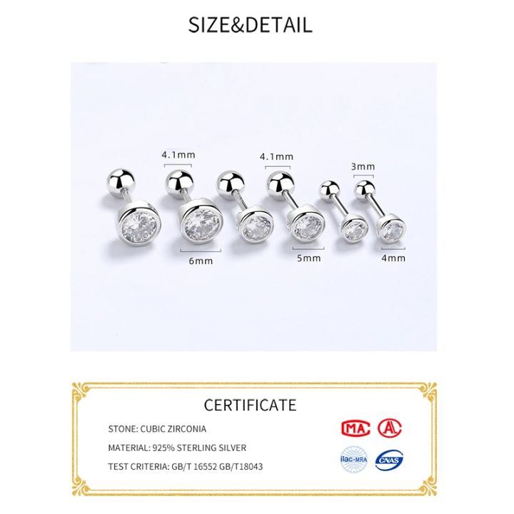 inzatt-real-925-sterling-silver-zircon-round-thread-bead-stud-earrings-for-women-classic-fine-jewelry-minimalist-accessories