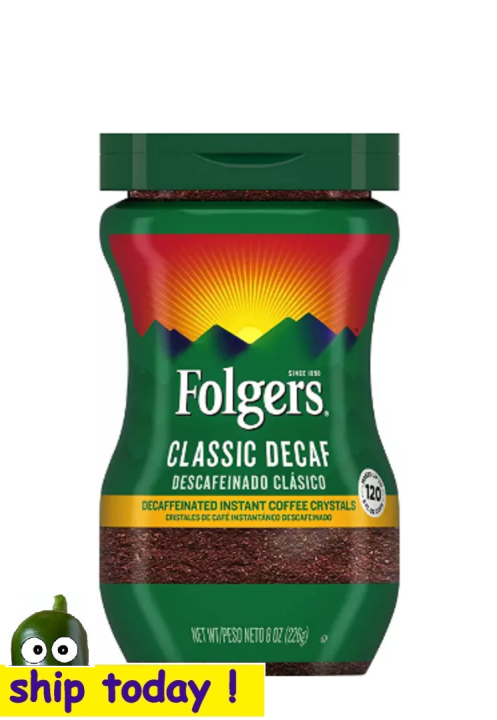 Instant Coffee Folgers Classic Decaf Decaffeinated Instant Coffee ...