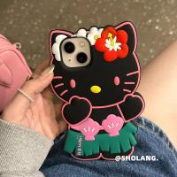 ANBV MALL เคส ไอโฟน การ์ตูนกระโปรงหญ้าแมว KT iPhone14promax apple 13 เคสมือถือ 12 ซิลิโคน 11 นิ่ม 13promax หญิง