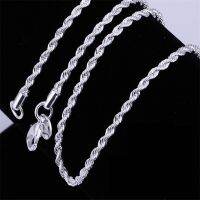 Hot Sale Retail Wholesale Silver-Plate Necklace Women Man Necklace 2mm 1618202224 26 28 30 Inch Twist Rope Chain Jewelry 【hot】rfagyz