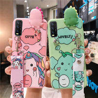 3D น่ารักการ์ตูนเคสโทรศัพท์สำหรับ VIVO Y21 Y21s Y33s Y53s Y20 Y20s Y20i Y12s Y11s Y19 Y17 Y12 Y15 Y11 Y12i Y91C Y1s Y91 Y95 Y93 Y91i Y50 Y30 Y30i V20 ไดโนเสาร์และยูนิคอร์นปลอกตลกกระเป๋าสะพายข้าง