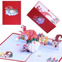 3D Pop-Up Faceless Doll Greeting Cards With Envelope Post Card Folding Message Card Invitation Christmas Day Party Boy Girl Gift