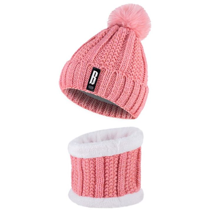winter-female-knit-scarf-hat-set-thick-warm-skullies-beanies-for-women-outdoor-cycling-riding-ski-bonnet-caps-tube-scarf-rings