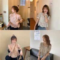 เสื้อเชิ้ตแขนฟองลายดอกไม้ [N24]