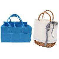 Baby Diaper Toys,Daily Necessities,Organizer,Portable Storage Bag Blue &amp; Bag Waterproof Women Rattan Clutch Handbag