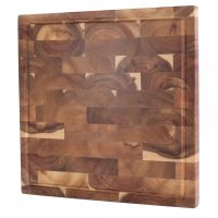 Professional Square End Grain Cutting Board  Premium Serving Vegetables Meat Kitchen Chopping Butcher Block  Acacia Wood 13.5“ Preparation  Cutting Bo