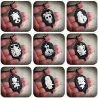 【HOT】△▽✎ and Cameo Necklace Gothic Necklace Ornate Black Choose Your Picture