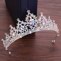 Wedding Hair Tiara Crystal Bridal Tiara Crown Silver Color Diadem Veil Tiaras Wedding Hair Accessories Headpieces Head Jewelry