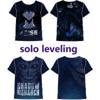 2023 NewSolo Leveling เสื้อยืดแขนสั้นท็อปส์3D พิมพ์เสื้อผ้าคอสเพลย์คอกลมแฟชั่น Tee