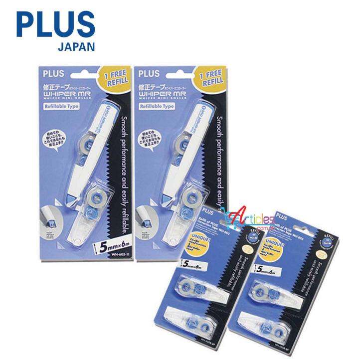 PLUS Correction Tape with Refill WH60511 Whiper MR 2 Pieces + 4