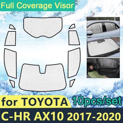 คลุมทั้งหมดม่านบังแดดสำหรับ Toyota CHR C-HR AX10 2017 2018 2019 2020อุปกรณ์เสริมรถยนต์กระจกบังแดดกระจกหน้าต่าง Shaby