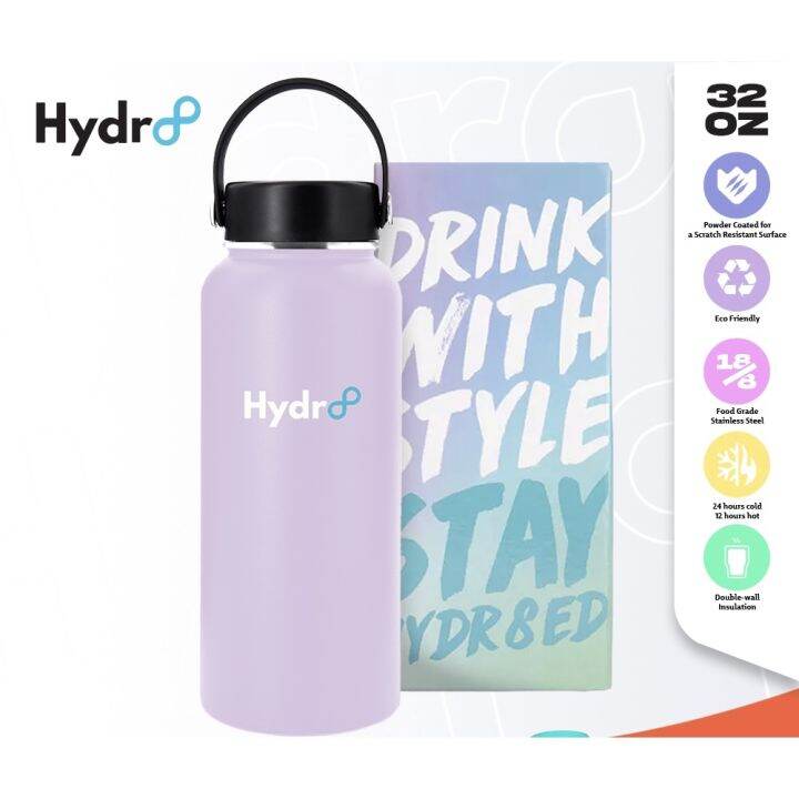 Hydr8 Wide Mouth Insulated Stainless Steel Water Bottle Tumbler 32oz ...