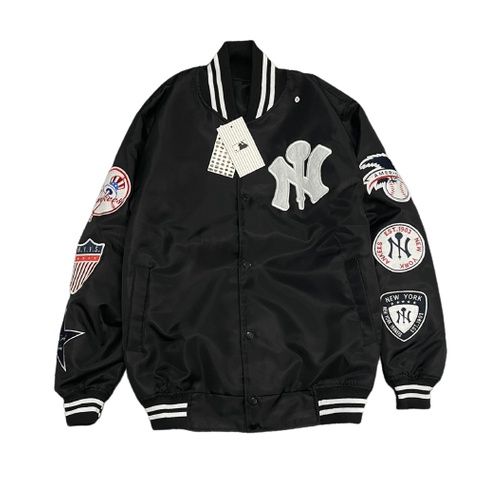 HITAM Varsity JACKET- NY LOGO BIG Black Embroidery PREMIUM JACKET ...