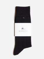 MARBLE &amp; WOOD Business Socks / Black ถุงเท้าสำหรับใส่ทำงาน เสริมเส้นใยบริเวณปลายเท้าและส้นเท้า ทนทาน ไม่ขาดง่าย